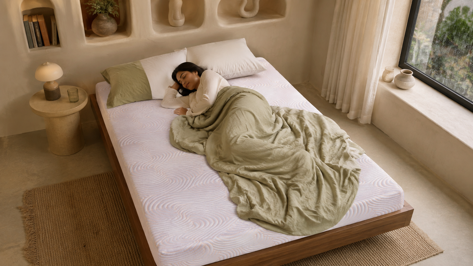 A calm bedroom with the Tres mattress